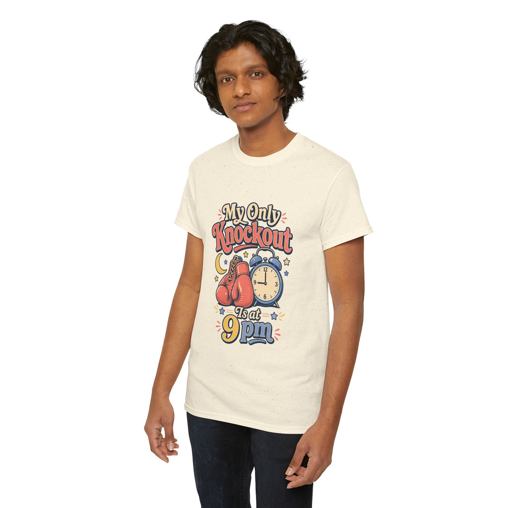 My Only Knockout Is at 9PM T-Shirt |  Funny Night Owl Boxing Graphic Tee  2607044