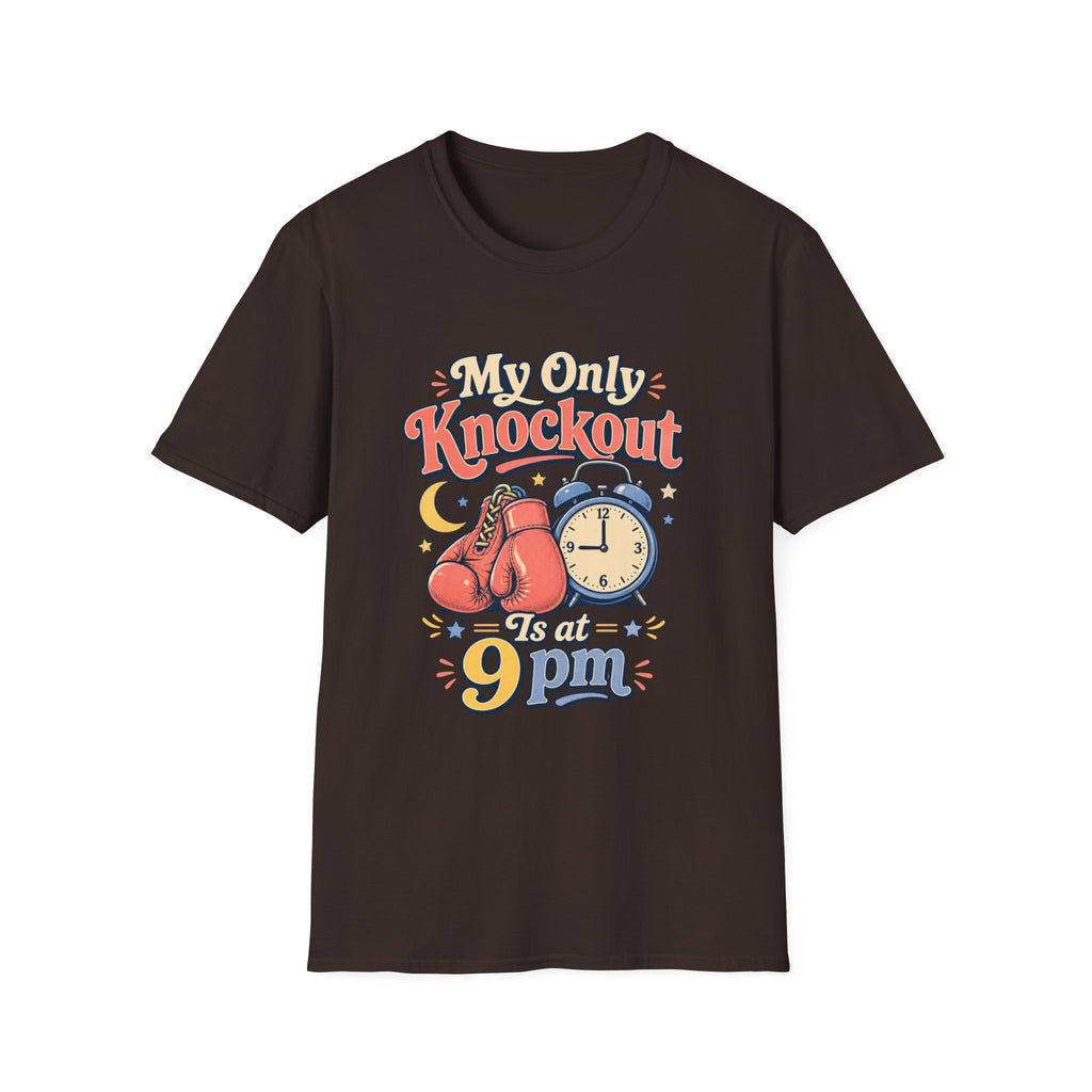 T Shirt | My Only Knockout Is at 9 PM | Retro Boxing Sleep Vibe