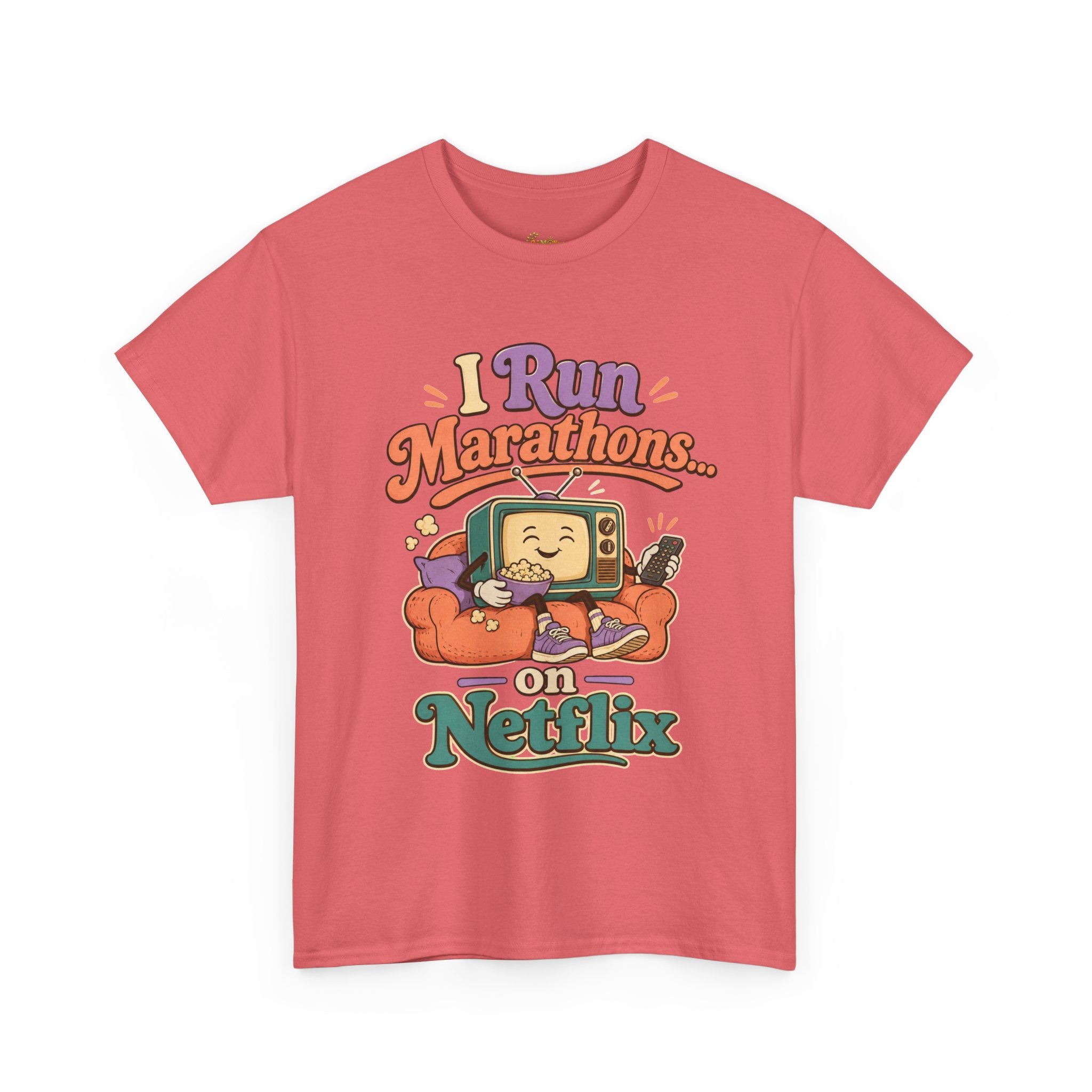 TV Marathon Tee — "I Run Marathons on Netflix" Funny Binge-Watching Shirt