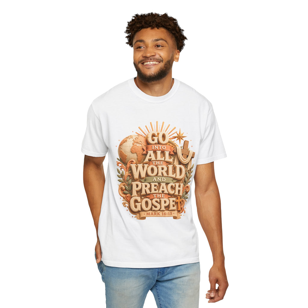 T-Shirt — "Go Into All the World and Preach the Gospel" Christian Mission Tee