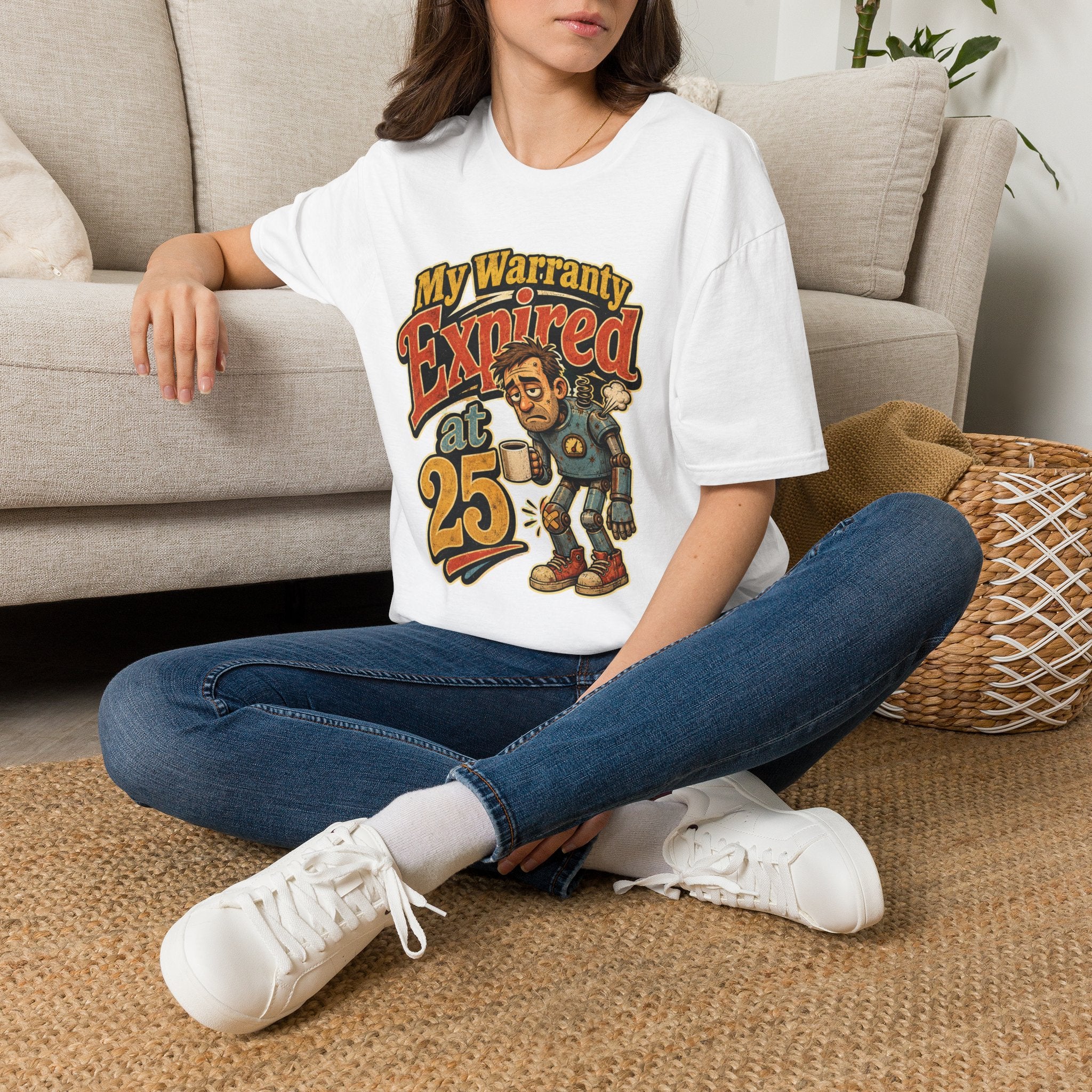 Unisex Soft stylet-Shirt — “My Warranty Expired at 25” Vintage Humorous Tee