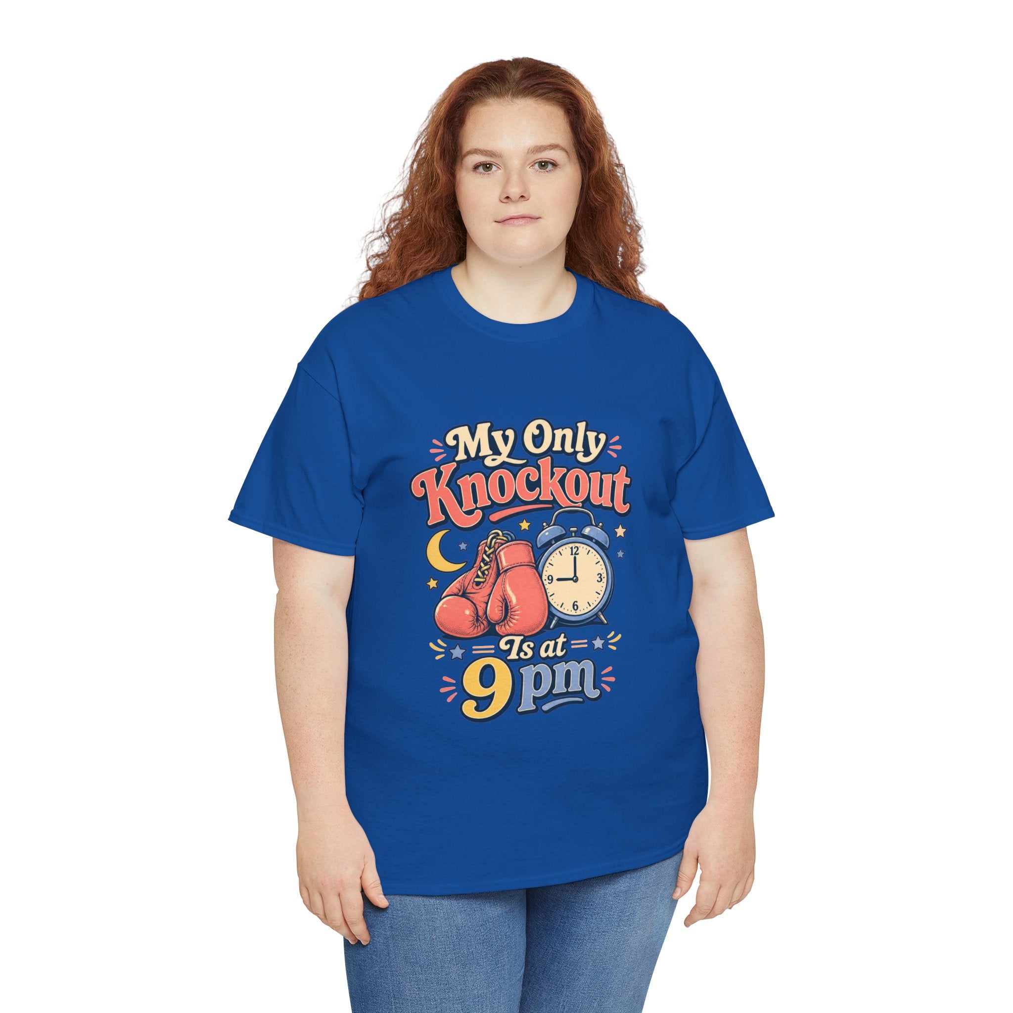 My Only Knockout Is at 9PM T-Shirt |  Funny Night Owl Boxing Graphic Tee  2607044