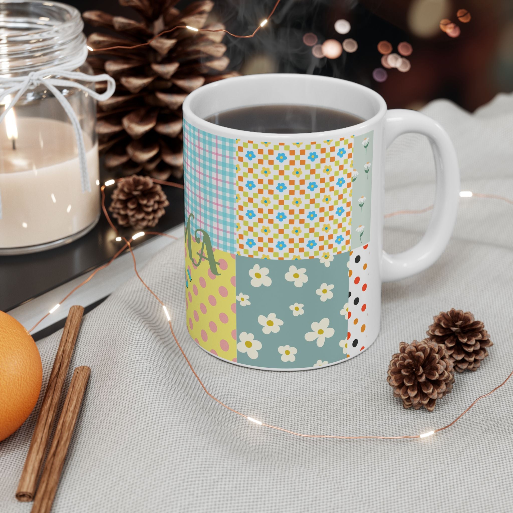 Custom Floral For Thank You Ceramic Coffee Mug   | Love Leaves Beautiful Marks | Memorial Coffee Cup (11oz, 15oz) 2607035