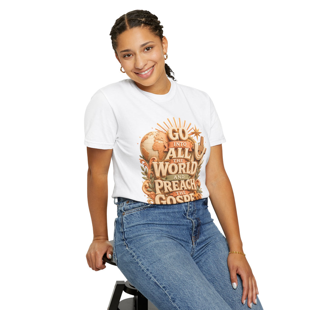 T-Shirt — "Go Into All the World and Preach the Gospel" Christian Mission Tee