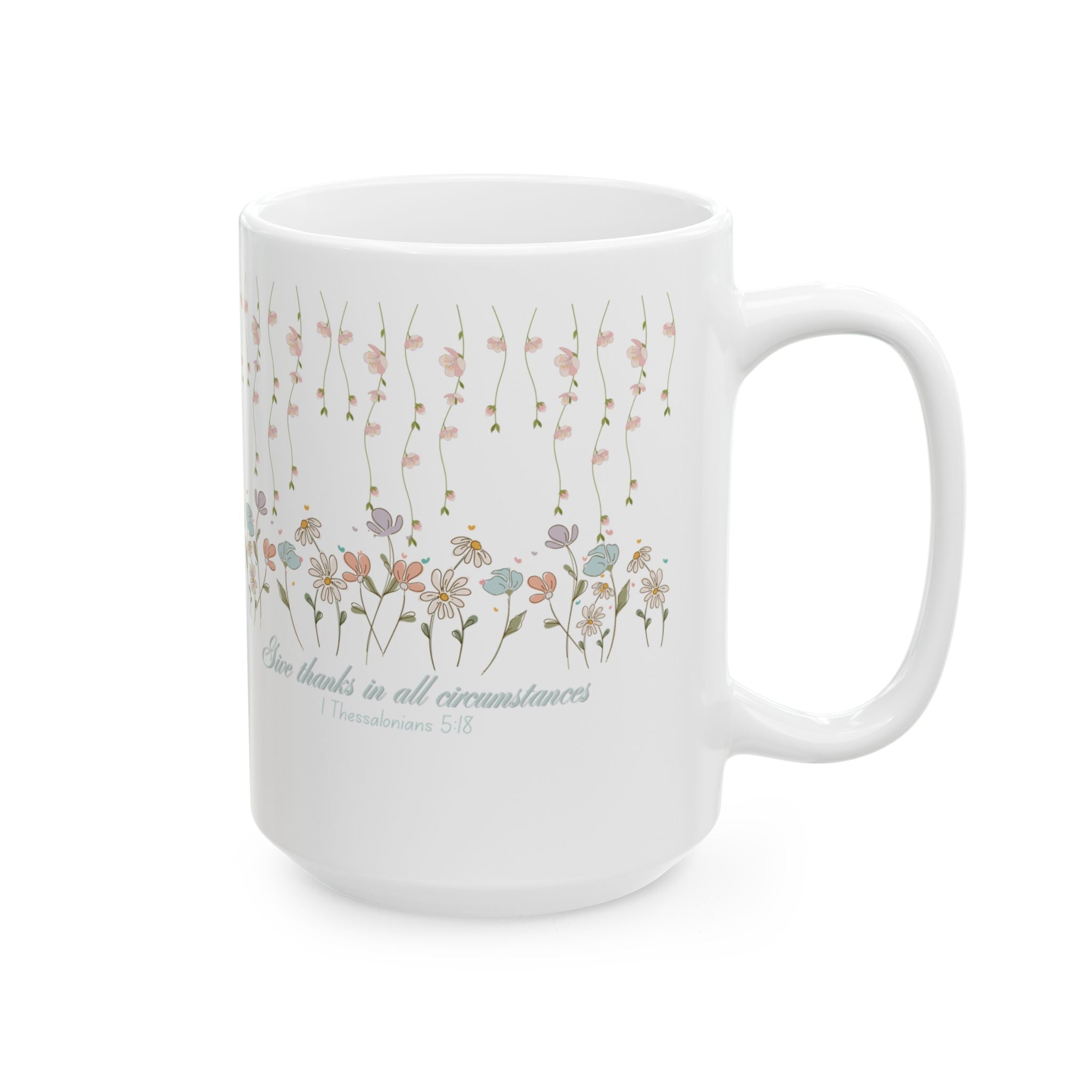 Custom Floral For Thank You Ceramic Coffee Mug   | Love Leaves Beautiful Marks | Memorial Coffee Cup (11oz, 15oz) 2607036