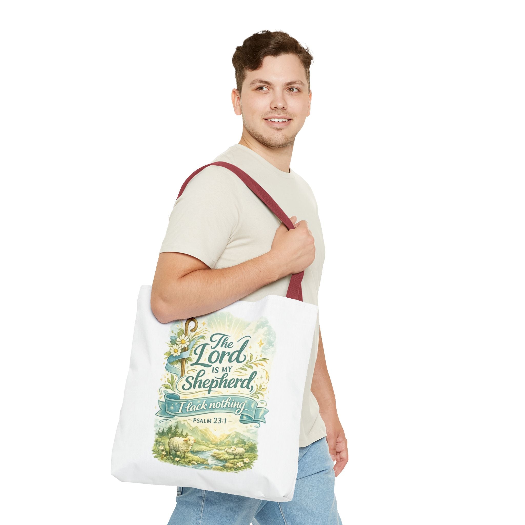 Floral Faith Tote Bag | The Lord Is My Shepherd | Psalm 23:1  4 Colors 2607043