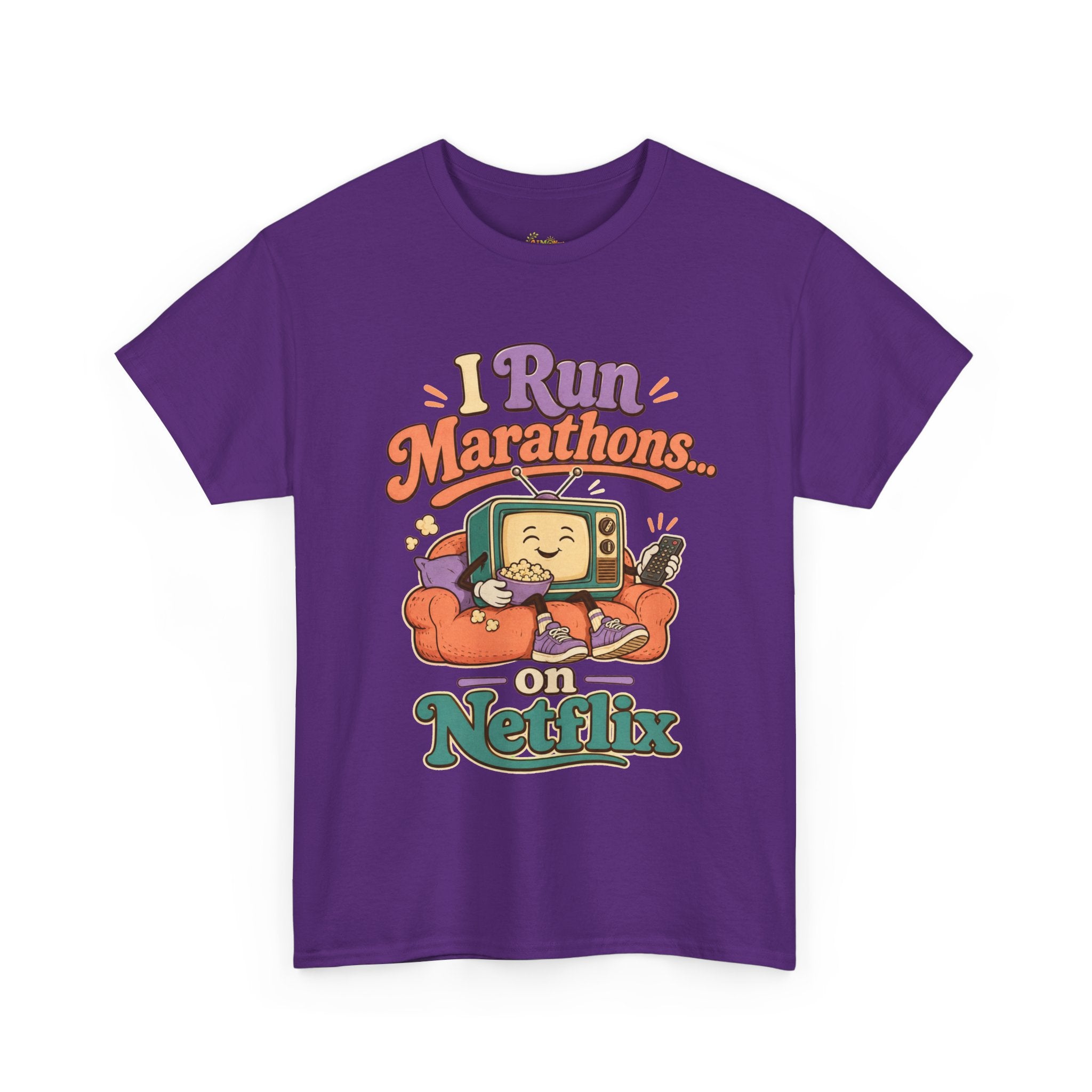 TV Marathon Tee — "I Run Marathons on Netflix" Funny Binge-Watching Shirt