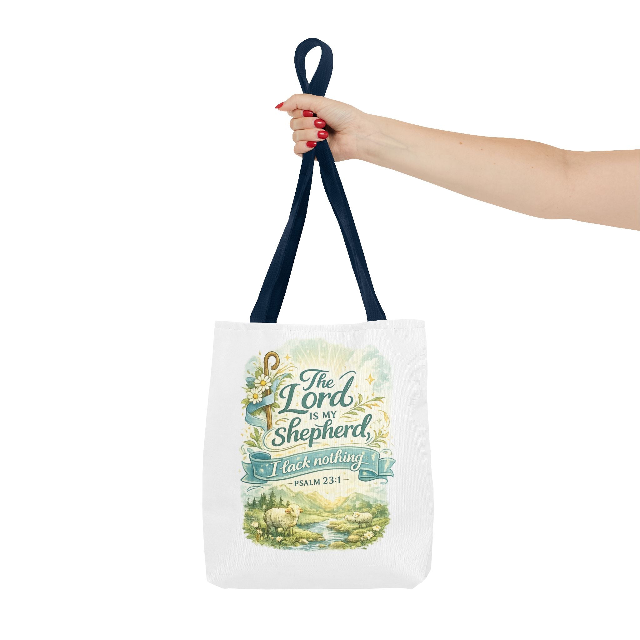 Floral Faith Tote Bag | The Lord Is My Shepherd | Psalm 23:1  4 Colors 2607043