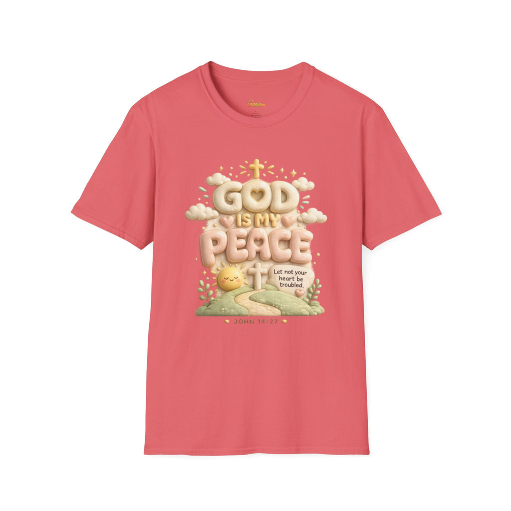 God Is My Peace T-Shirt — Christian Faith Tee with Soft Pastel Cloud Design
