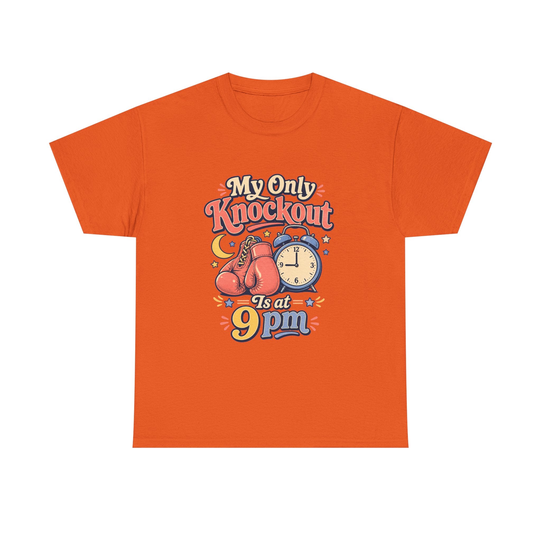 My Only Knockout Is at 9PM T-Shirt |  Funny Night Owl Boxing Graphic Tee  2607044