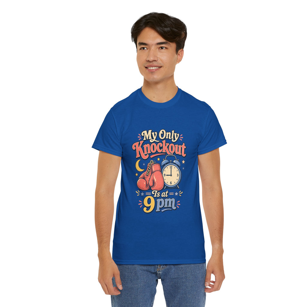 My Only Knockout Is at 9PM T-Shirt |  Funny Night Owl Boxing Graphic Tee  2607044