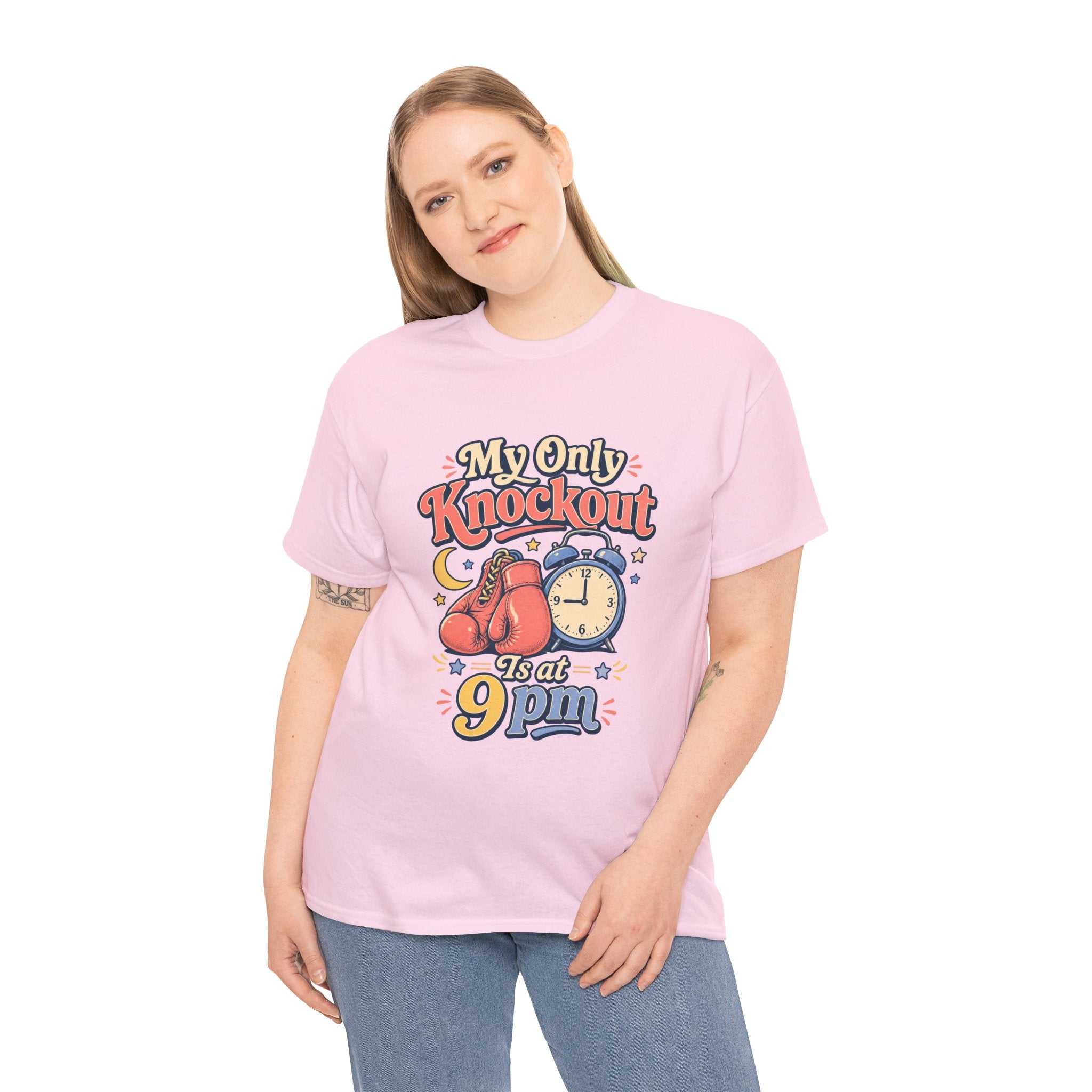 My Only Knockout Is at 9PM T-Shirt |  Funny Night Owl Boxing Graphic Tee  2607044