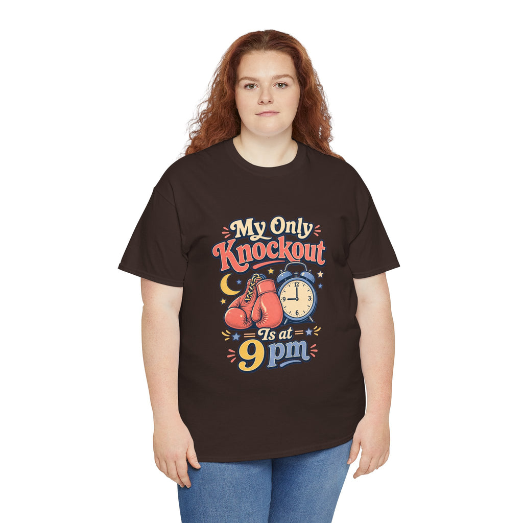 My Only Knockout Is at 9PM T-Shirt |  Funny Night Owl Boxing Graphic Tee  2607044