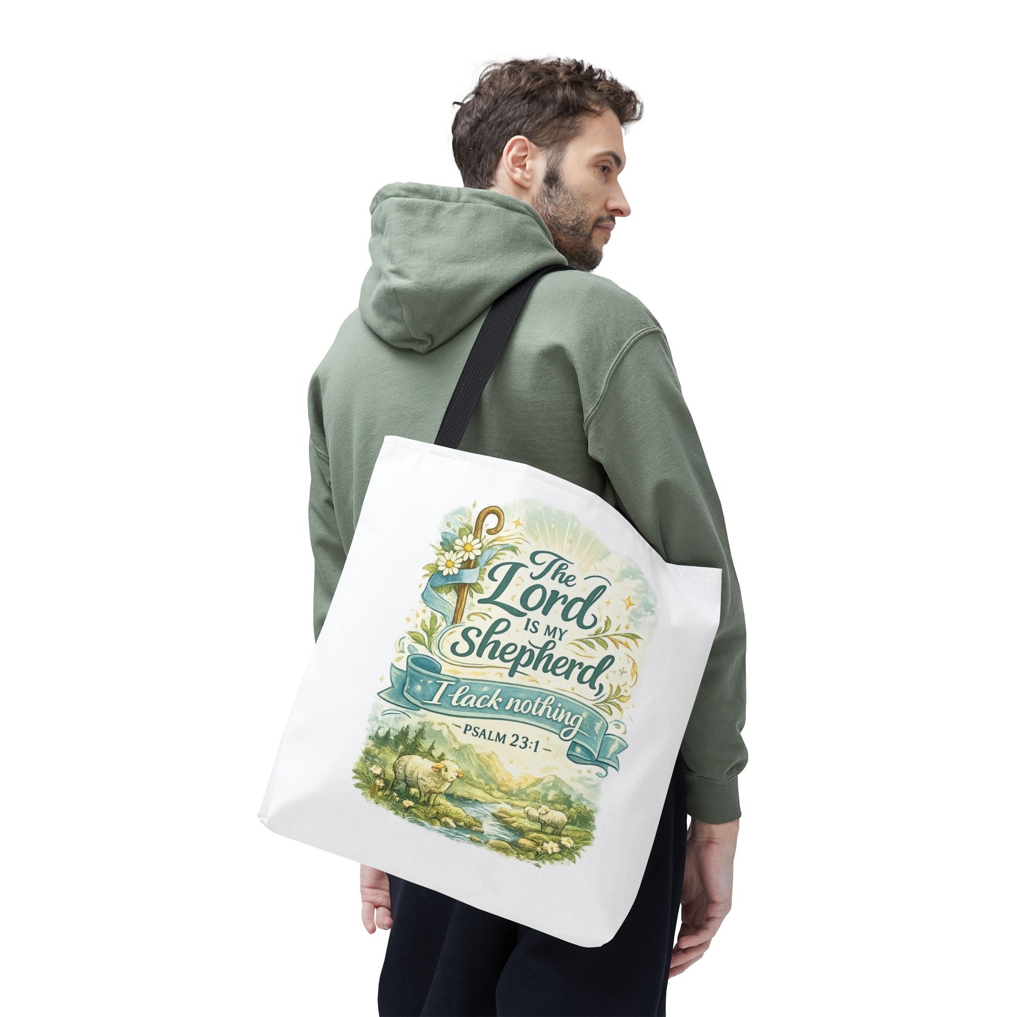 Floral Faith Tote Bag | The Lord Is My Shepherd | Psalm 23:1  4 Colors 2607043