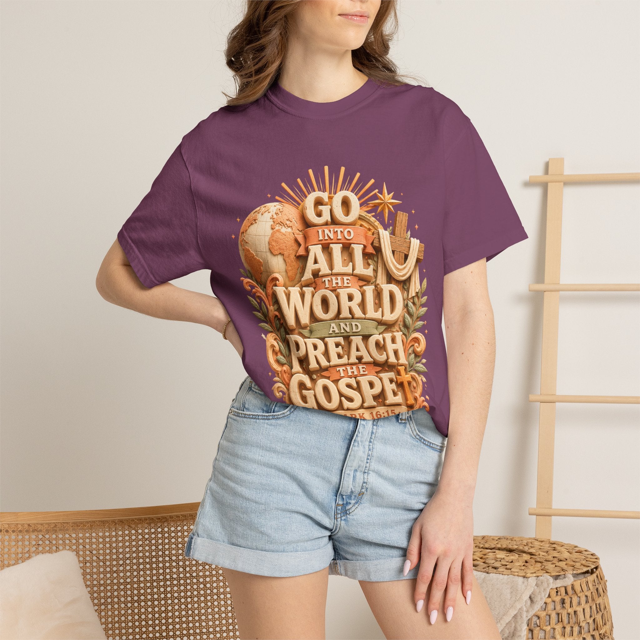 T-Shirt — "Go Into All the World and Preach the Gospel" Christian Mission Tee