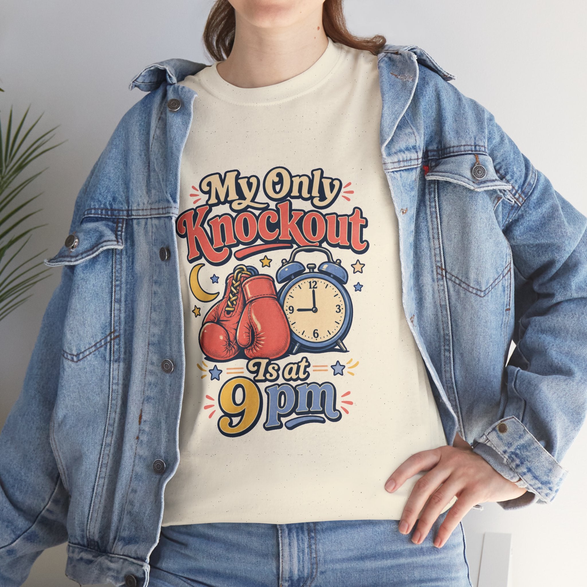 My Only Knockout Is at 9PM T-Shirt |  Funny Night Owl Boxing Graphic Tee  2607044