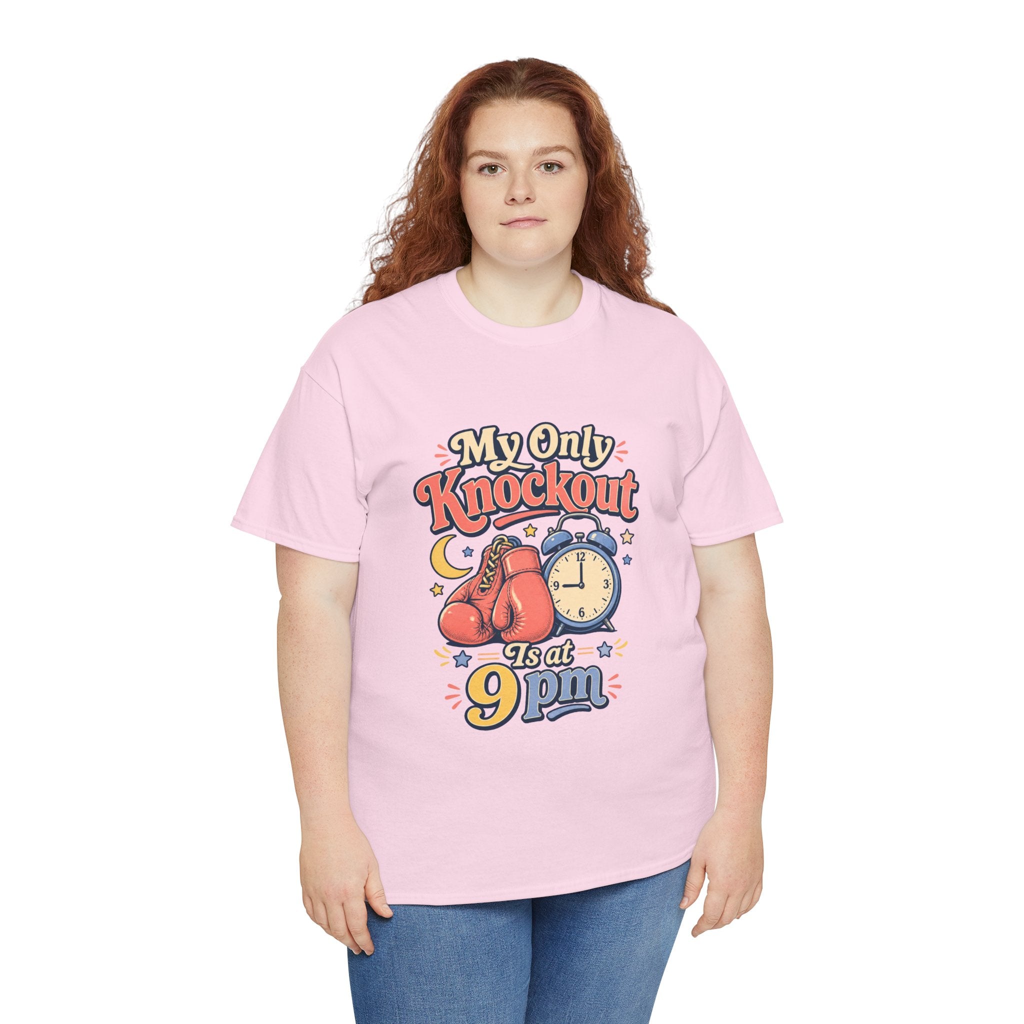 My Only Knockout Is at 9PM T-Shirt |  Funny Night Owl Boxing Graphic Tee  2607044