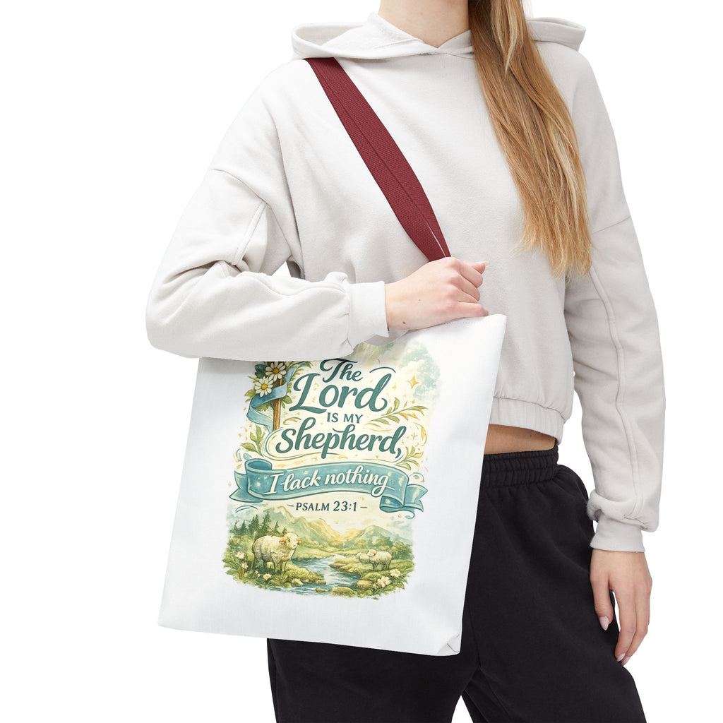 Floral Faith Tote Bag | The Lord Is My Shepherd | Psalm 23:1  4 Colors 2607043