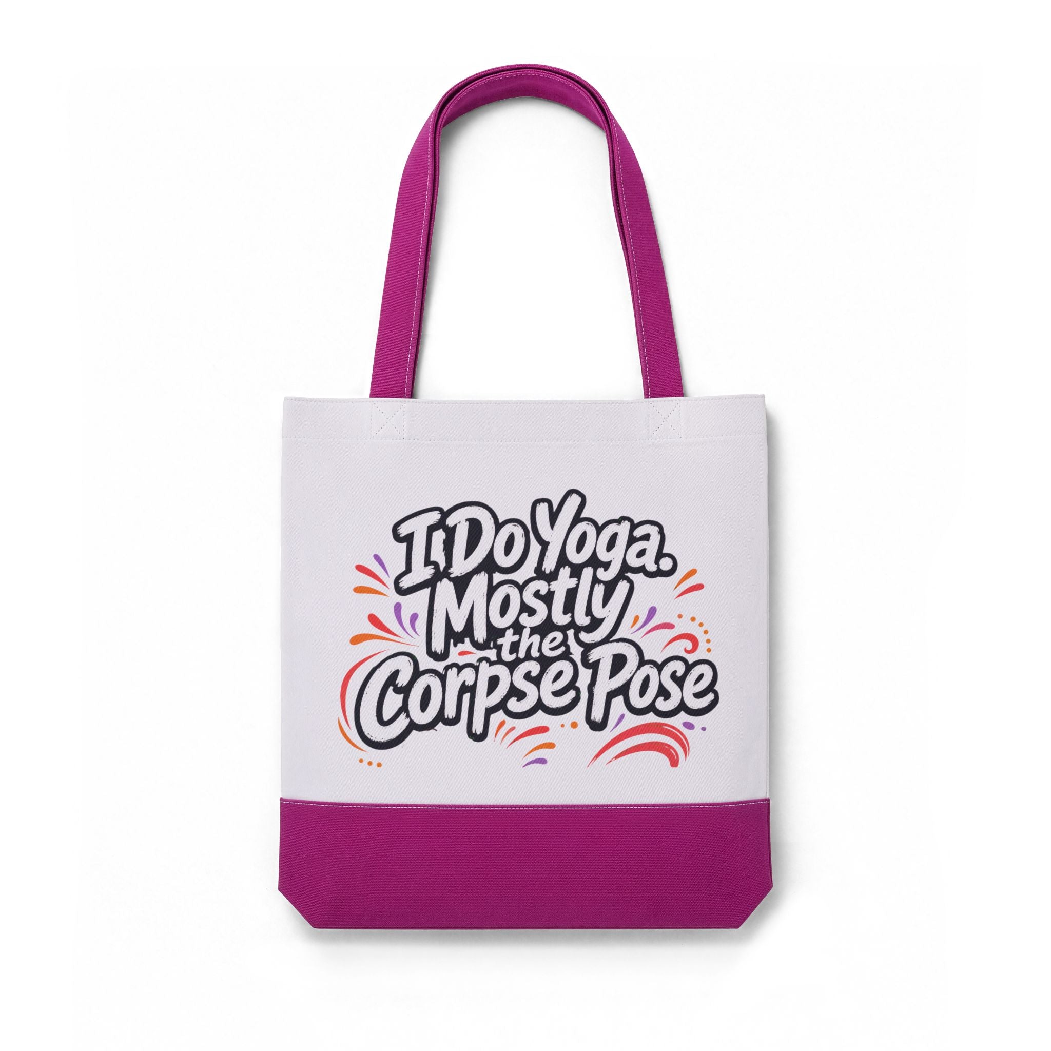 Thermochromic Tote Bag — "I Do Yoga, Mostly the Corpse Pose" Color-Changing Yoga Tote
