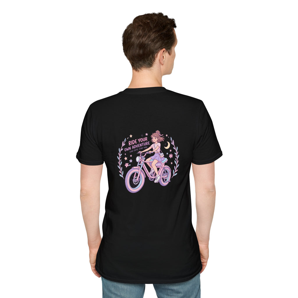 Vintage Lavender Bicycle Pocket T‑Shirt — Cute Retro Bike Graphic Tee