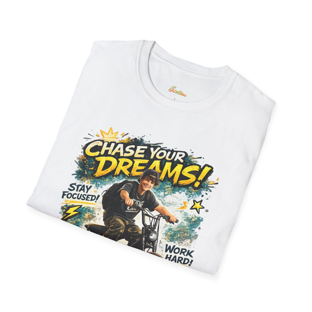 Chase Your Dreams Motorcycle Rider T-Shirt | Motivational Graphic Tee