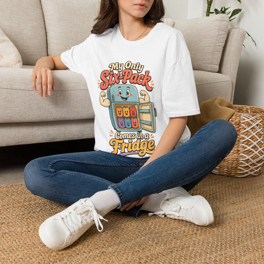 My Only Six-Pack Fridge T-Shirt | Cute Cartoon Refrigerator Design