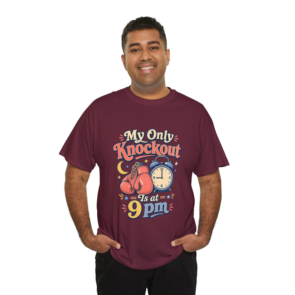 My Only Knockout Is at 9PM T-Shirt |  Funny Night Owl Boxing Graphic Tee  2607044