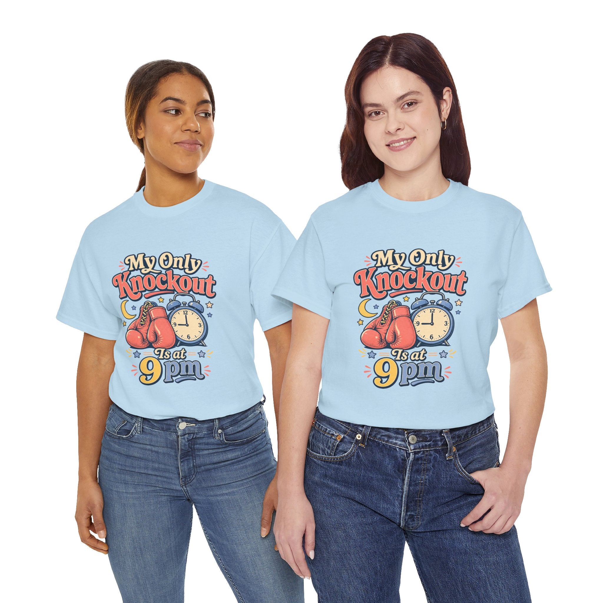 My Only Knockout Is at 9PM T-Shirt |  Funny Night Owl Boxing Graphic Tee  2607044