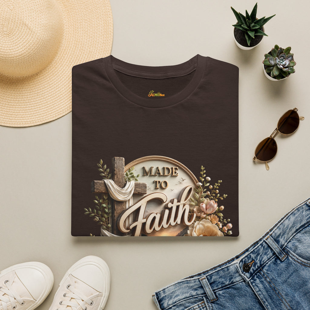 Made to Faith T-Shirt | Christian Cross Floral Scripture Tee