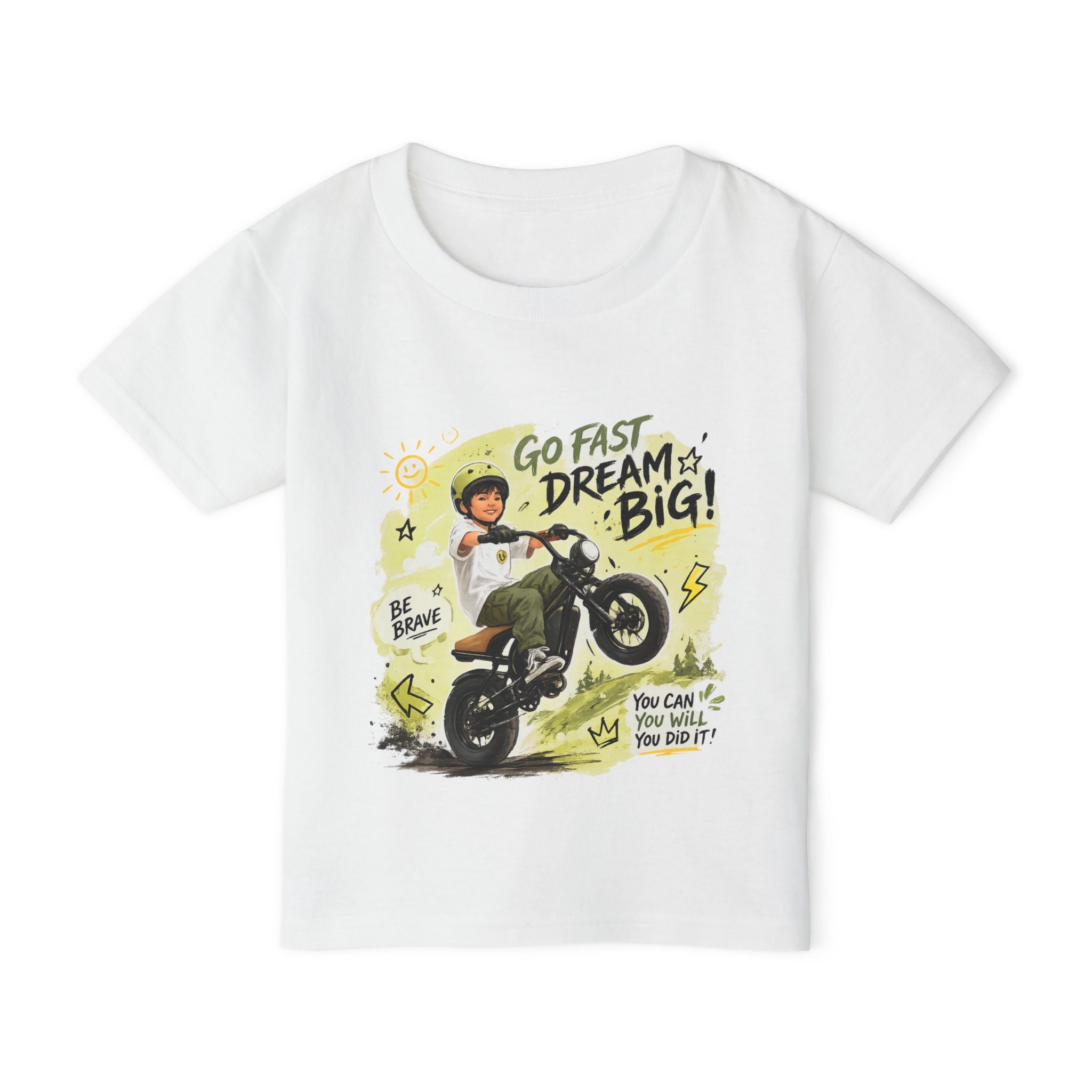 Toddler T‑Shirt — "Go Fast Dream Big" Motorcycle Ride Graphic 2607023