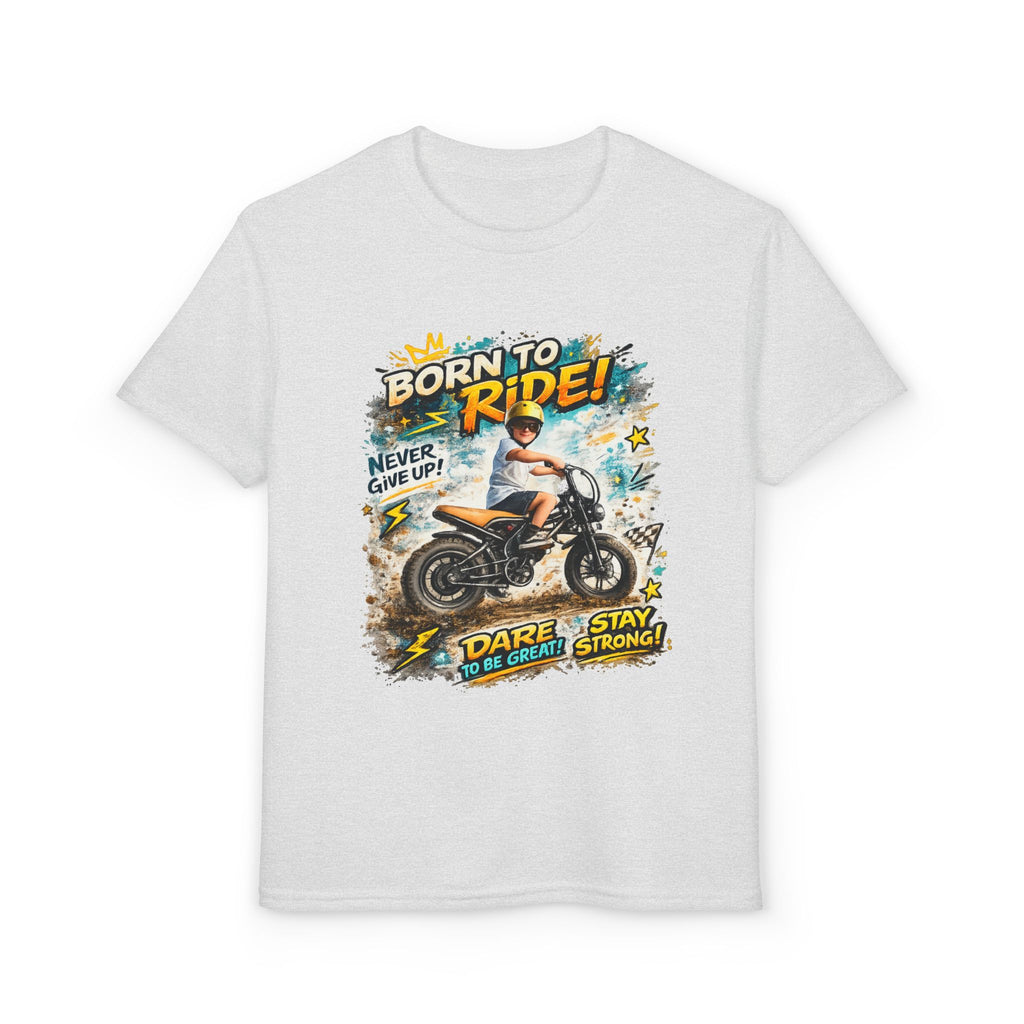 Youth Motorcycle T-Shirt — Born to Ride Graphic Tee for Boys & Girls (Dare to Be Great) 2607042