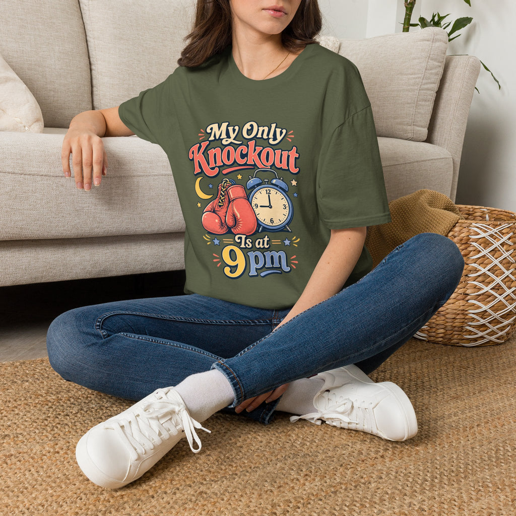 T Shirt | My Only Knockout Is at 9 PM | Retro Boxing Sleep Vibe