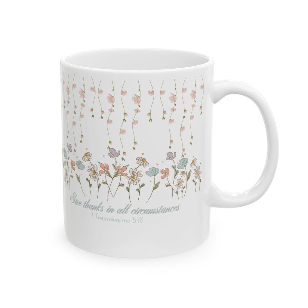 Custom Floral For Thank You Ceramic Coffee Mug   | Love Leaves Beautiful Marks | Memorial Coffee Cup (11oz, 15oz) 2607036