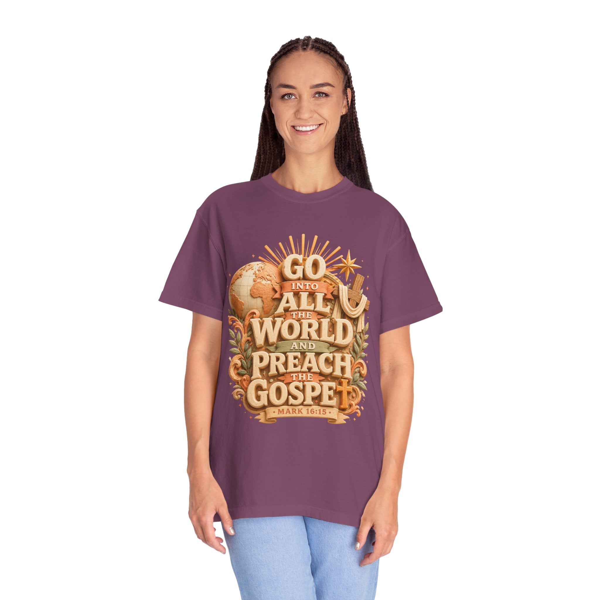 T-Shirt — "Go Into All the World and Preach the Gospel" Christian Mission Tee
