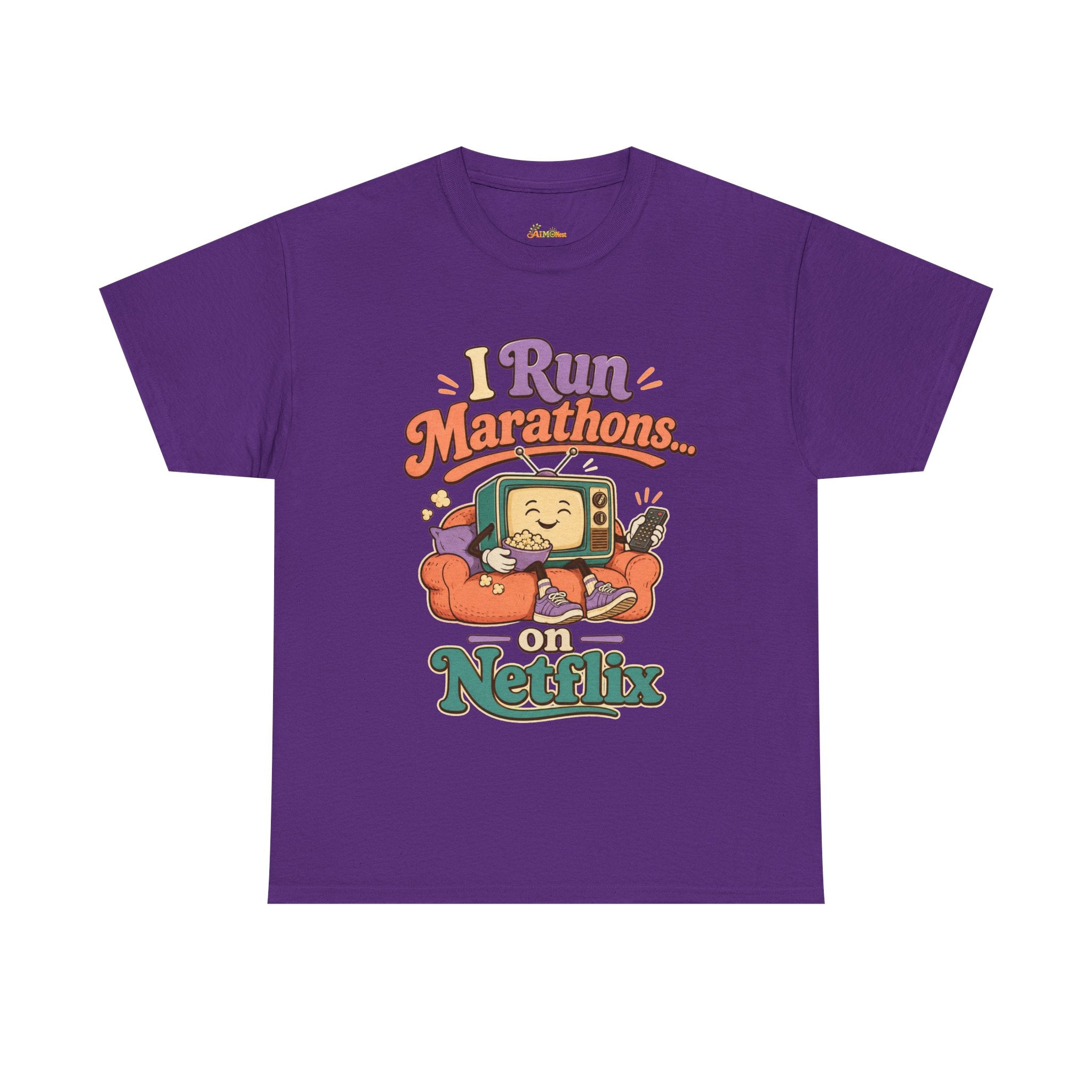 TV Marathon Tee — "I Run Marathons on Netflix" Funny Binge-Watching Shirt 2607019
