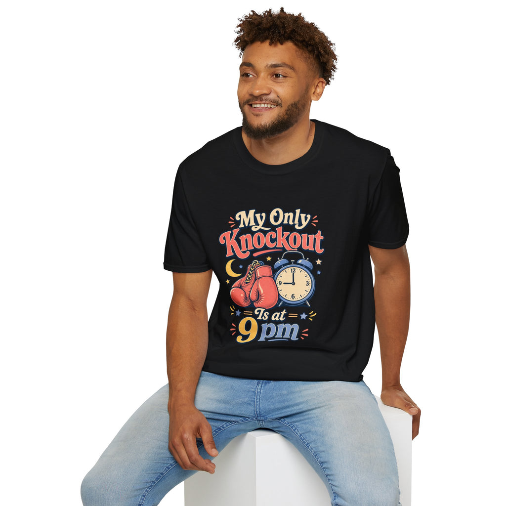 T Shirt | My Only Knockout Is at 9 PM | Retro Boxing Sleep Vibe