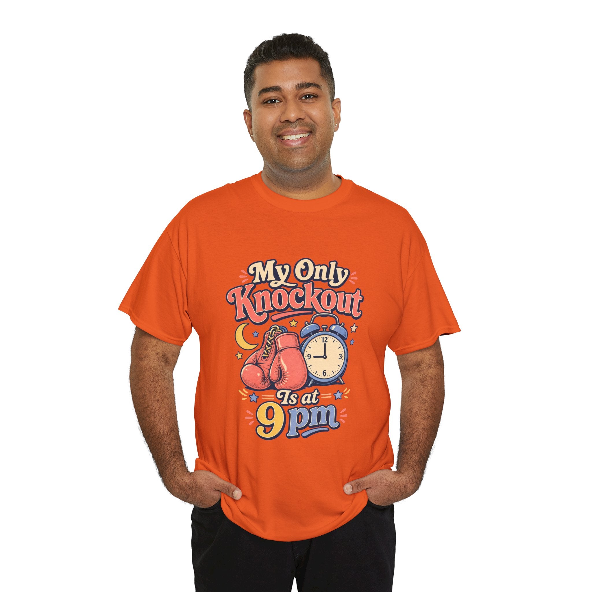 My Only Knockout Is at 9PM T-Shirt |  Funny Night Owl Boxing Graphic Tee  2607044