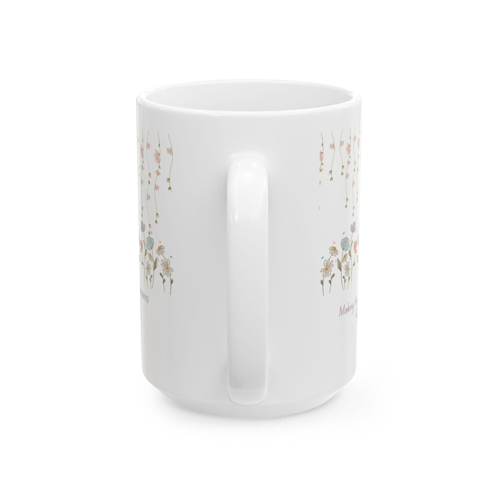 Custom Floral For Thank You Ceramic Coffee Mug   | Love Leaves Beautiful Marks | Memorial Coffee Cup (11oz, 15oz) 2607036