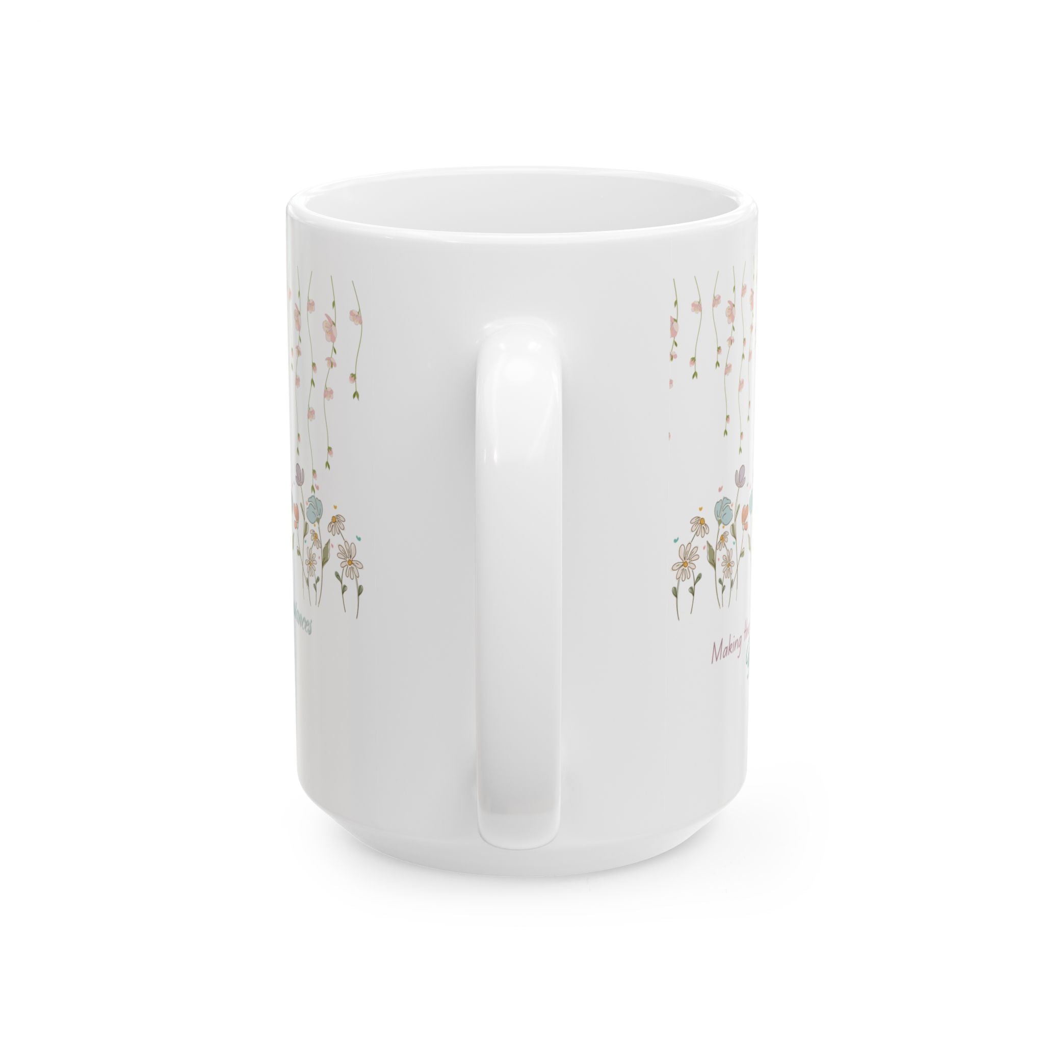 Custom Floral For Thank You Ceramic Coffee Mug   | Love Leaves Beautiful Marks | Memorial Coffee Cup (11oz, 15oz) 2607036