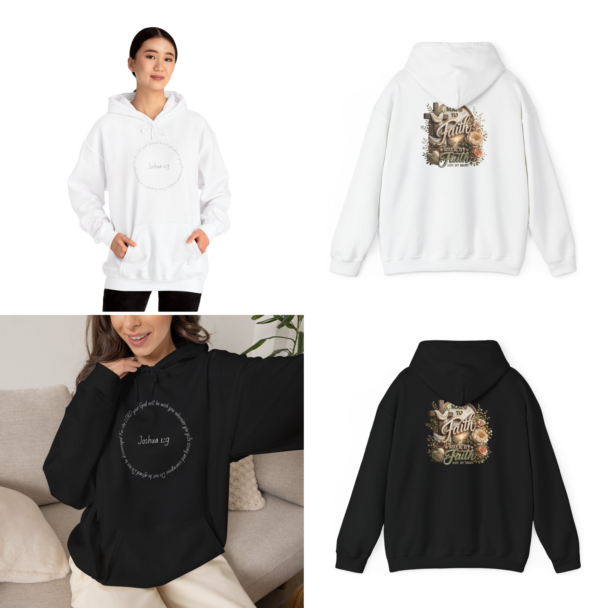 Trust in Faith hoodie | Rustic floral typography sweatshirt