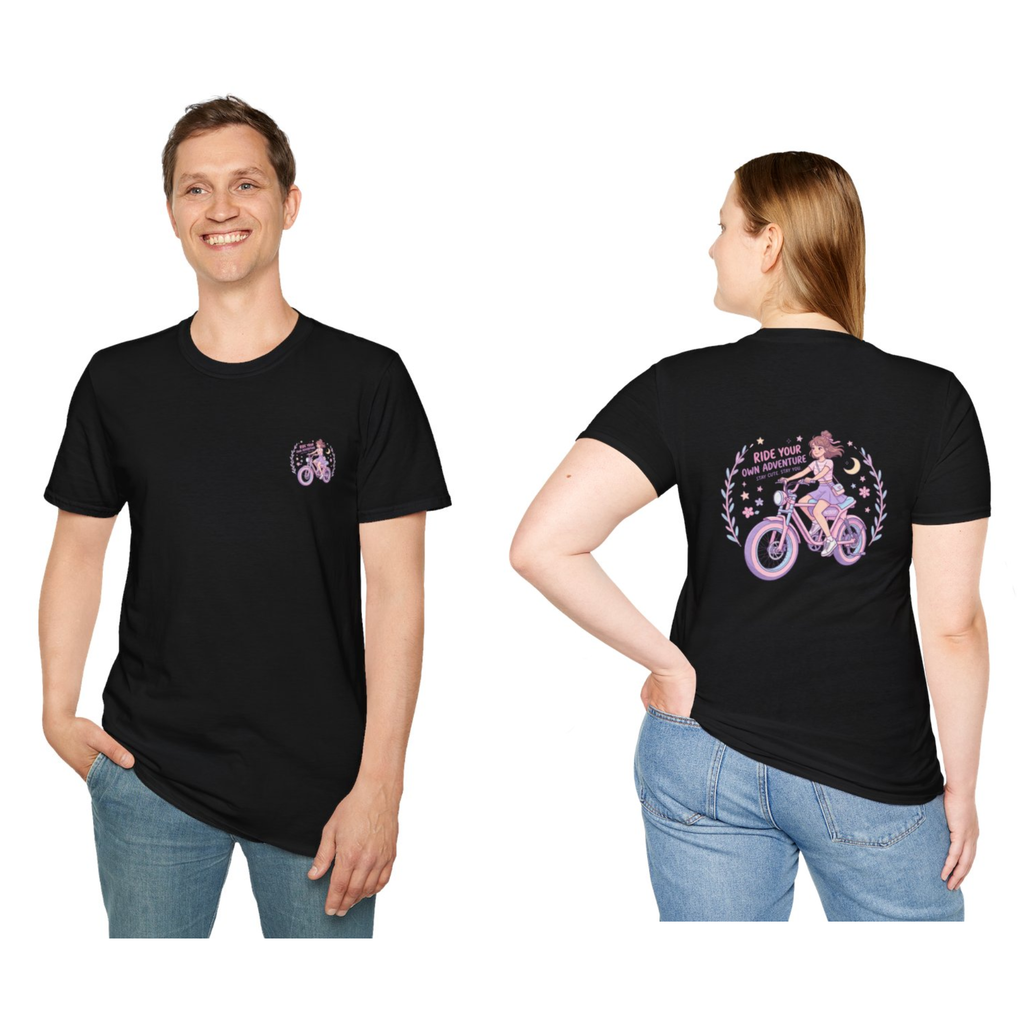Vintage Lavender Bicycle Pocket T‑Shirt — Cute Retro Bike Graphic Tee