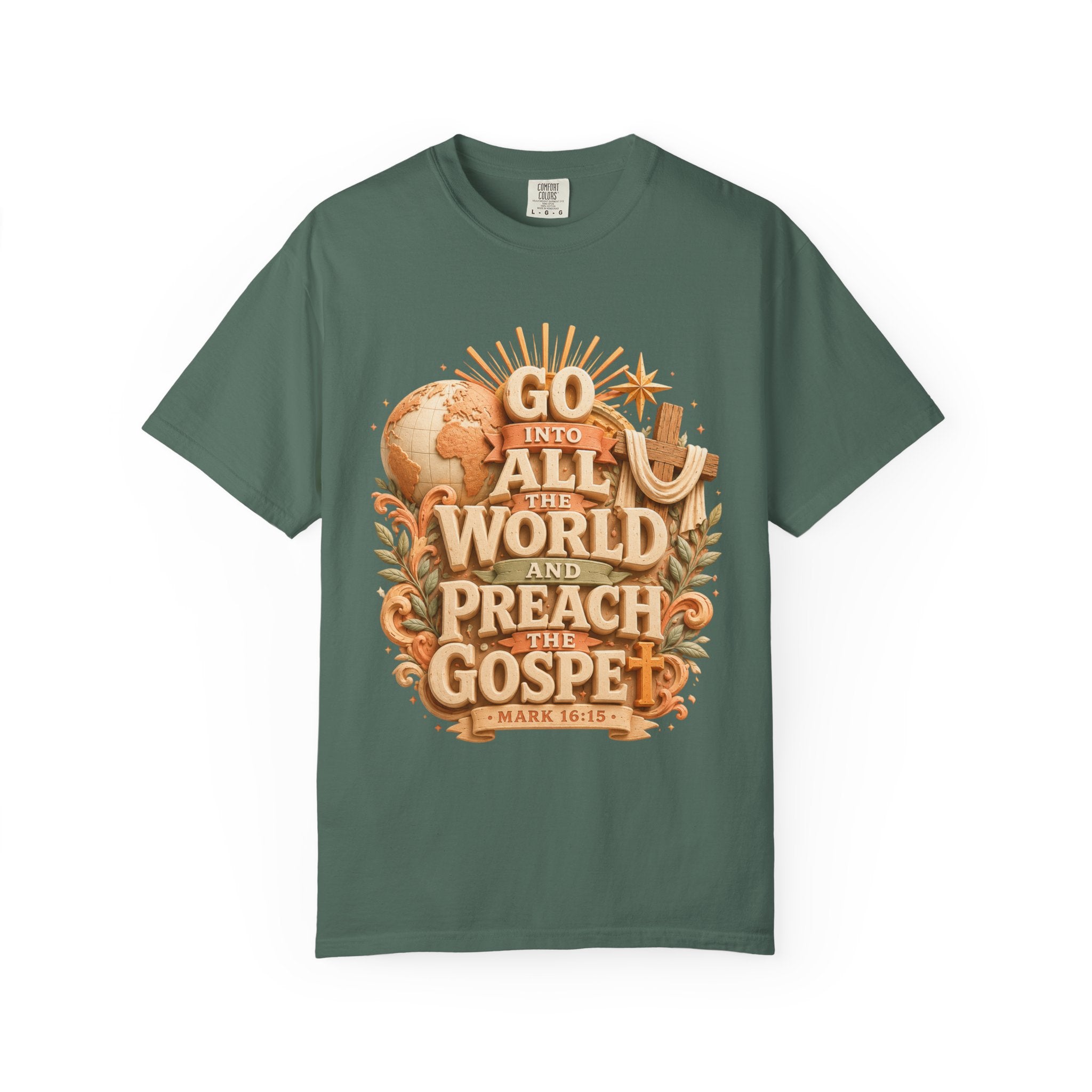 T-Shirt — "Go Into All the World and Preach the Gospel" Christian Mission Tee 2607022