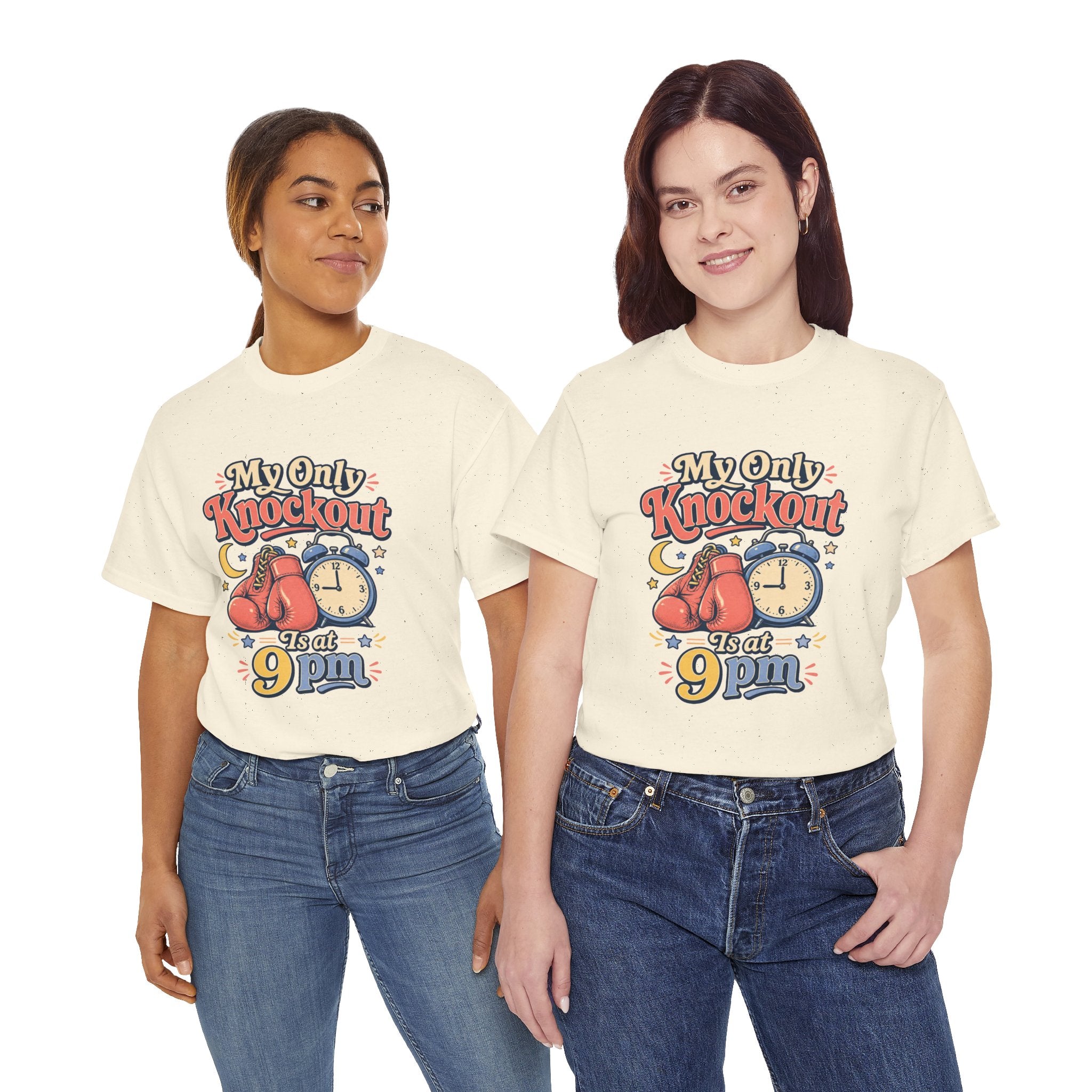 My Only Knockout Is at 9PM T-Shirt |  Funny Night Owl Boxing Graphic Tee  2607044