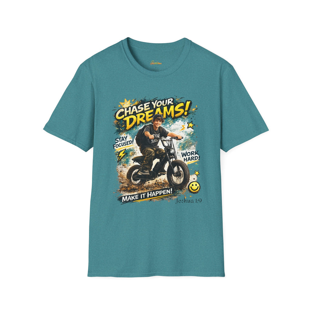Chase Your Dreams Motorcycle Rider T-Shirt | Motivational Graphic Tee