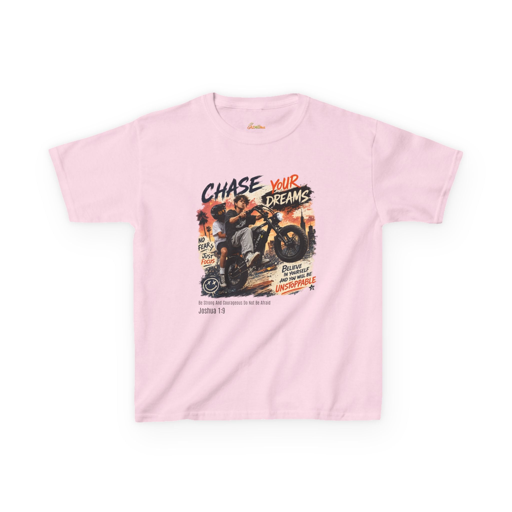 Kids Tee — "Chase Your Dreams" Motorcycle Graphic Shirt 2607012