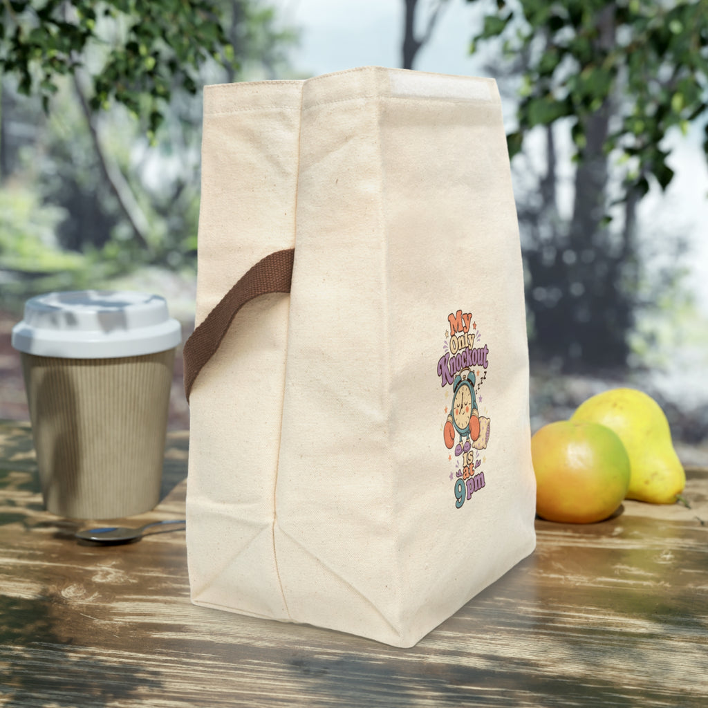 Canvas Lunch Bag | My Only Knockout Is at 9pm | Cute Alarm Clock Design 2607030