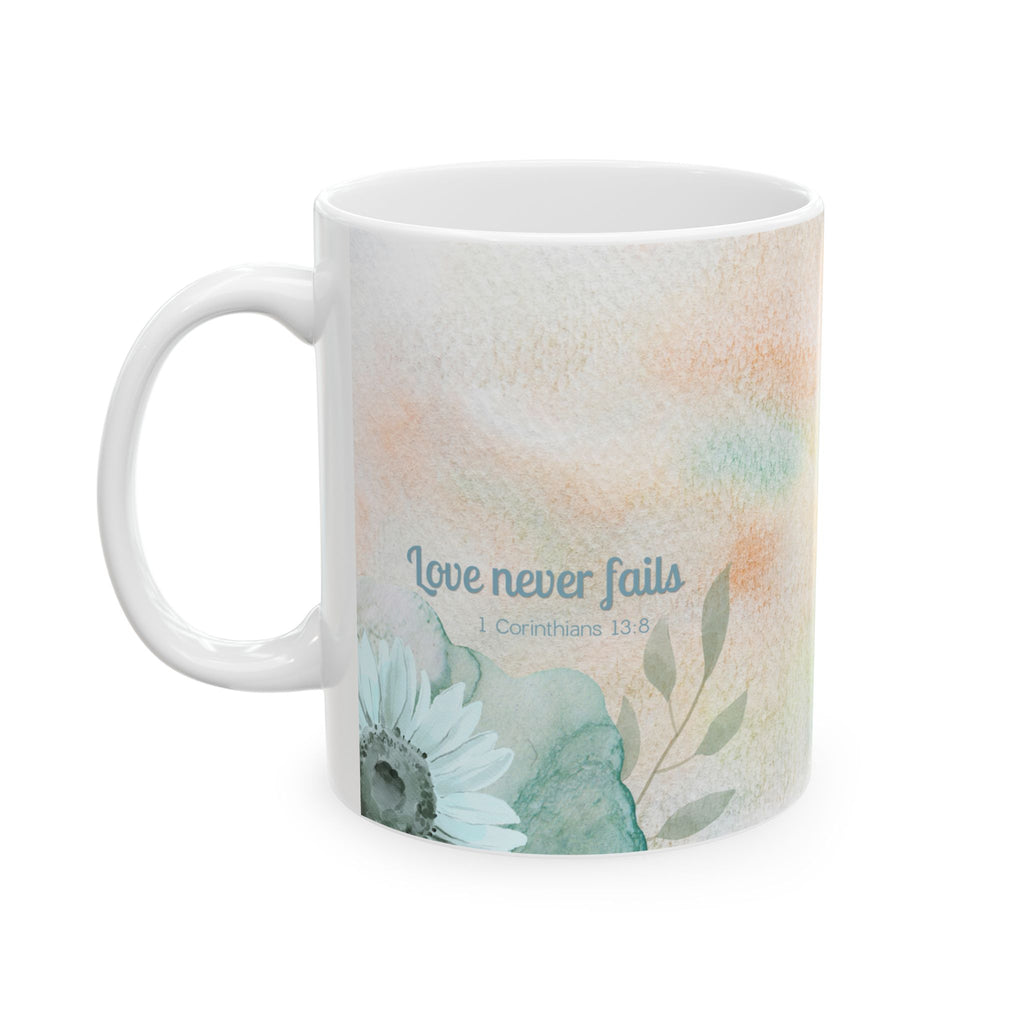 Custom Name with Gratitude Floral Ceramic Coffee Mug | Personalized for Thank You Coffee Mug (11oz, 15oz) 2607034