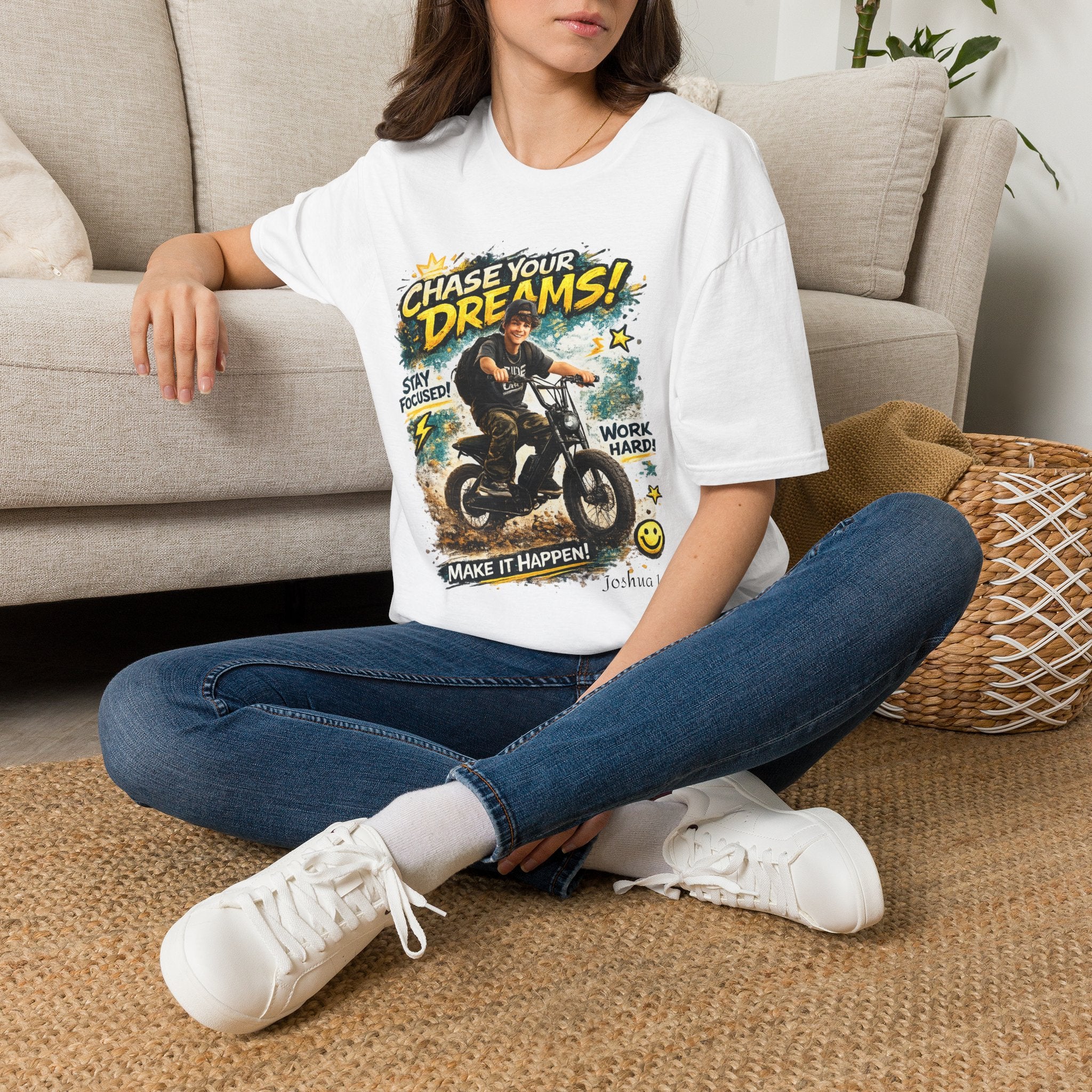 Chase Your Dreams Motorcycle Rider T-Shirt | Motivational Graphic Tee 2607006