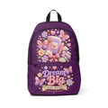 Dream Big floral heart journal Backpack | purple butterfly flower design