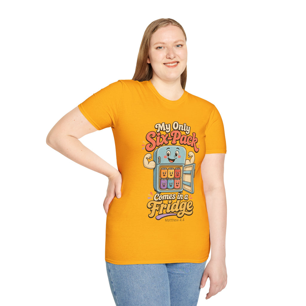 My Only Six-Pack Fridge T-Shirt | Cute Cartoon Refrigerator Design